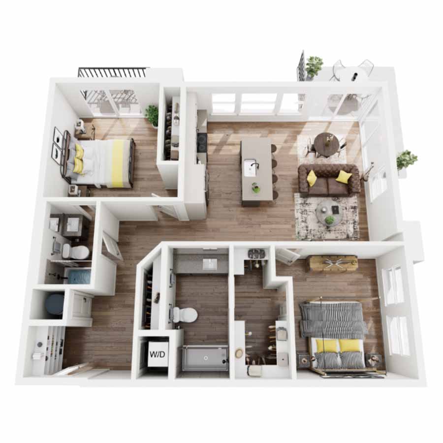 2BR4 floor plan