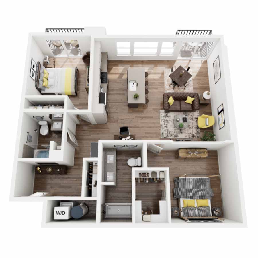 2BR3 floor plan