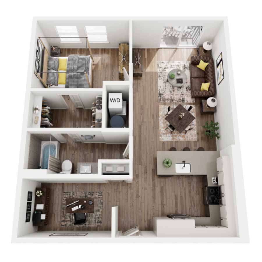 1BRwDen3 floor plan