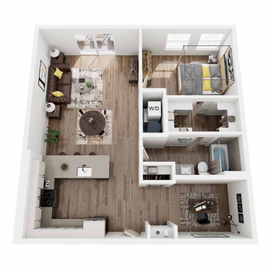 1BRwDen4 floor plan