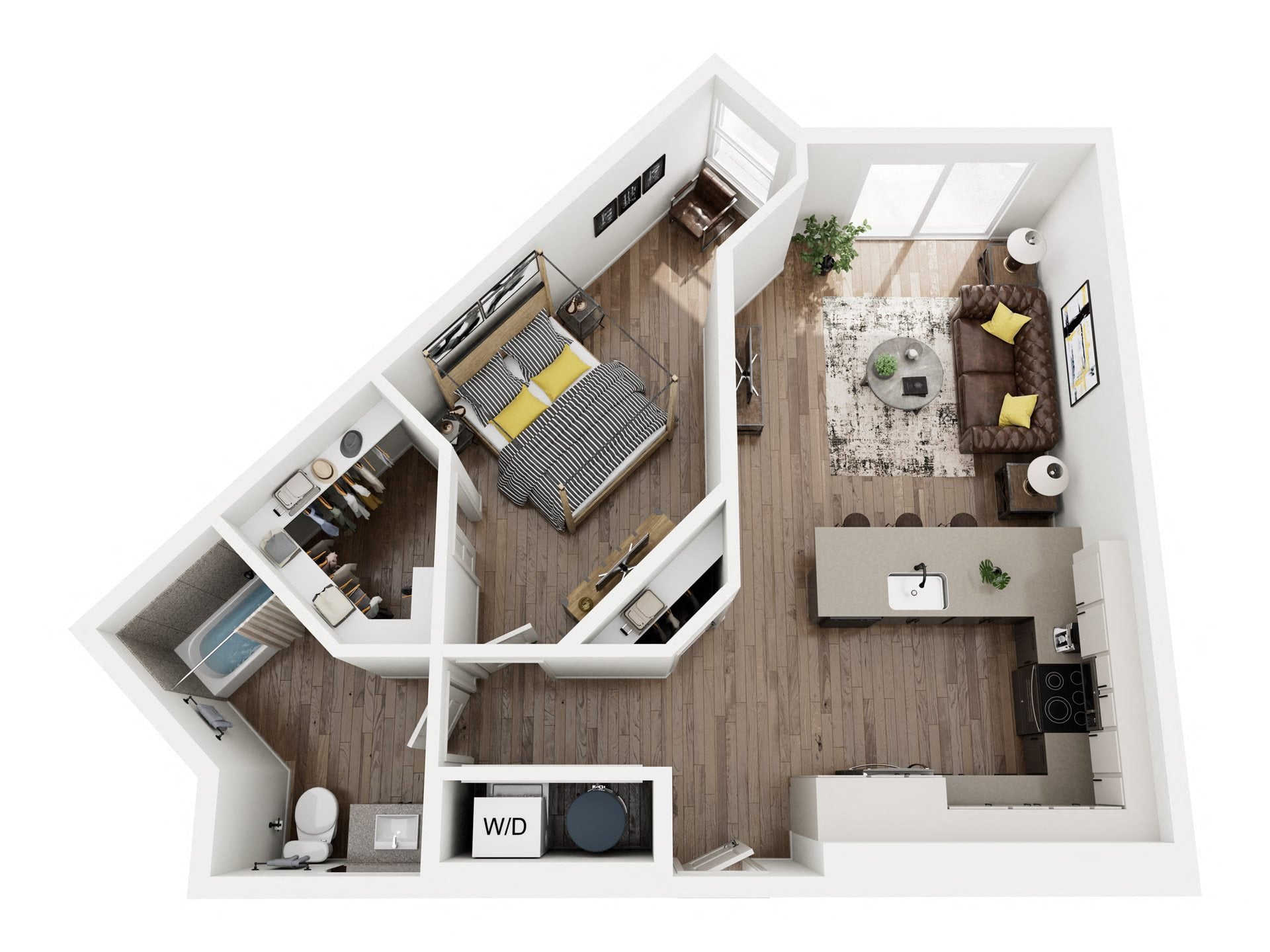 1BR2 floor plan