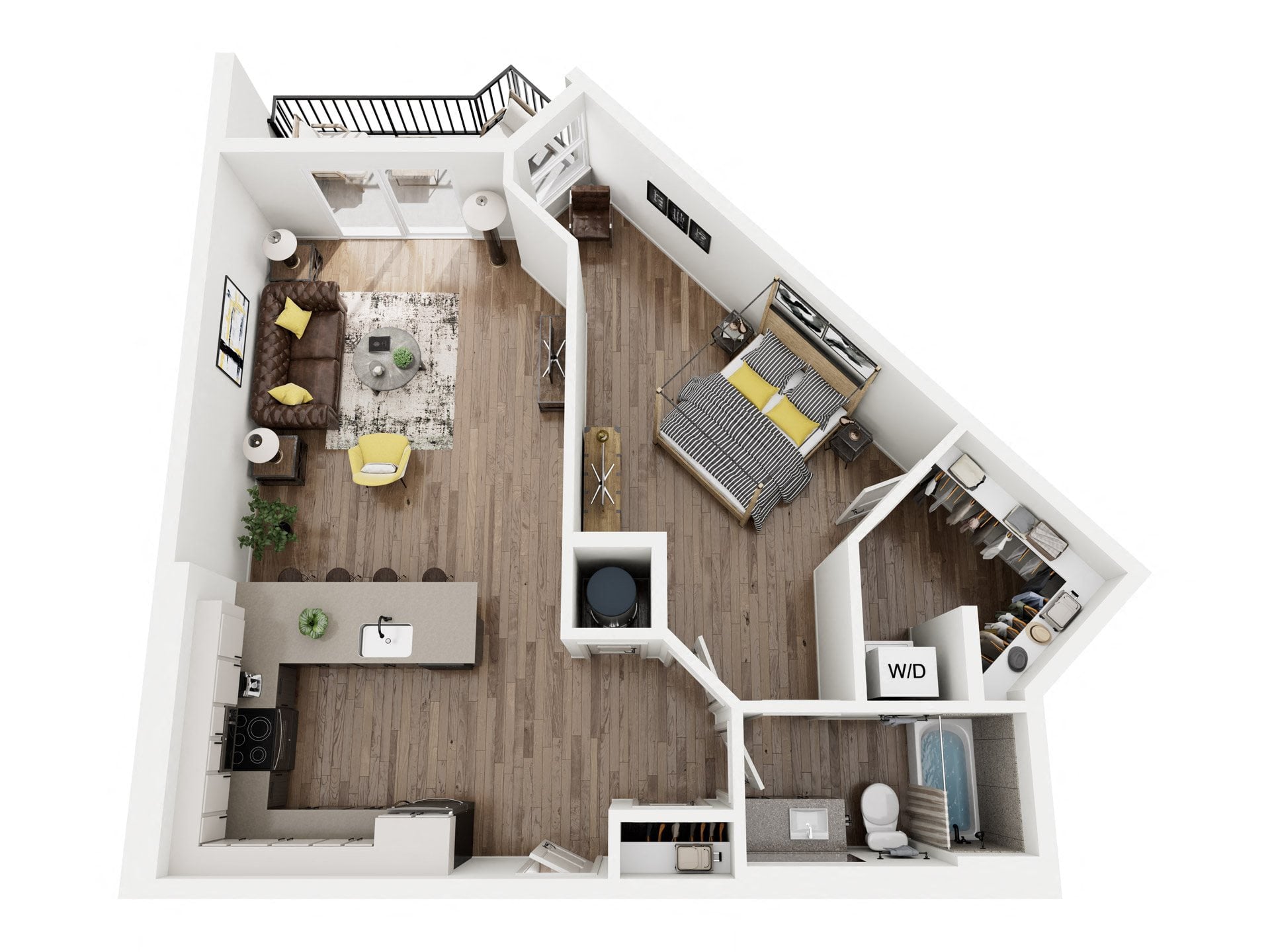 1BR3 floor plan