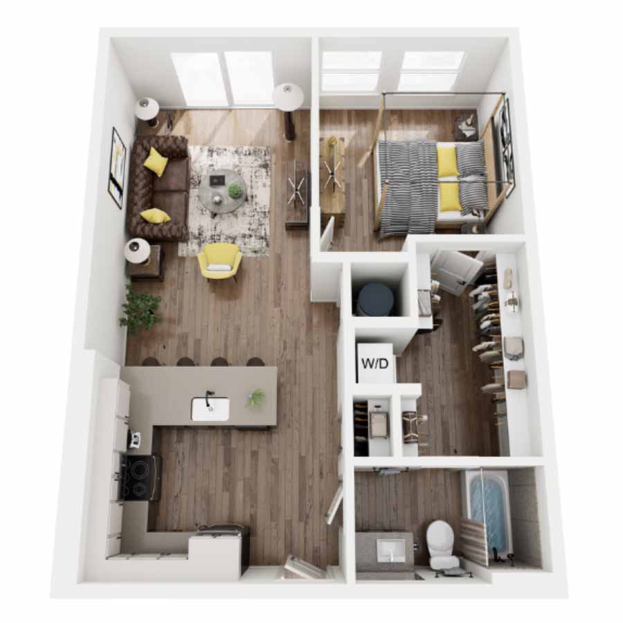 1BR1 floor plan