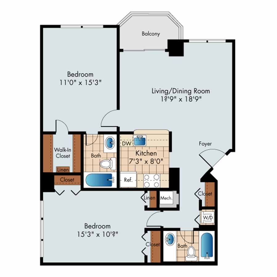 2BBR floor plan