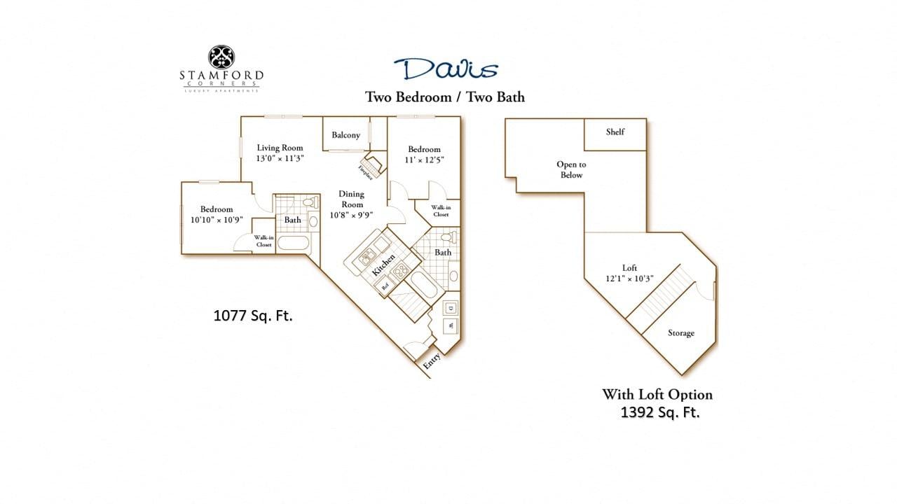 2 Bed/2 Bath-Davis floor plan