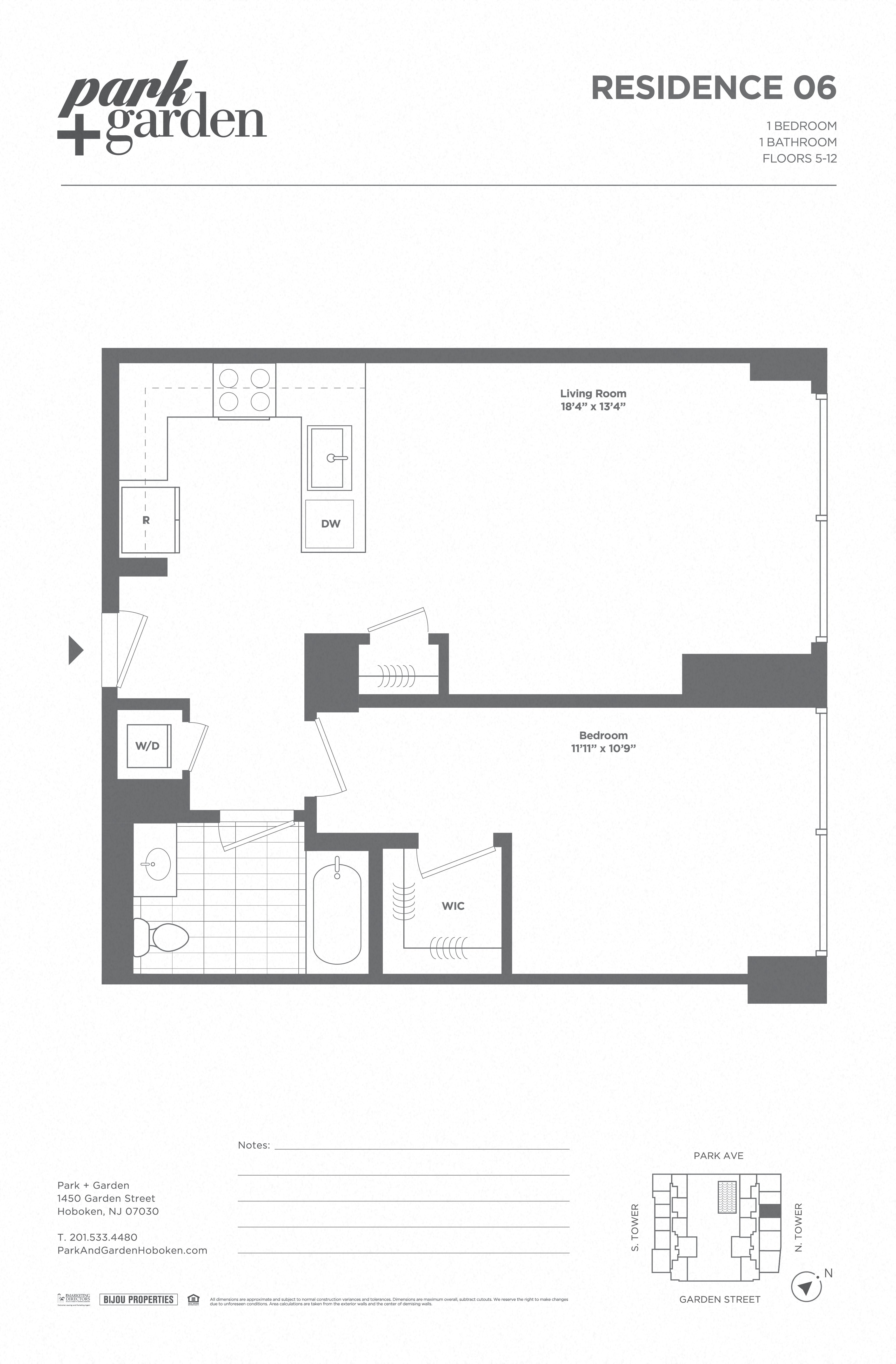 1 Bed/1 Bath floor plan