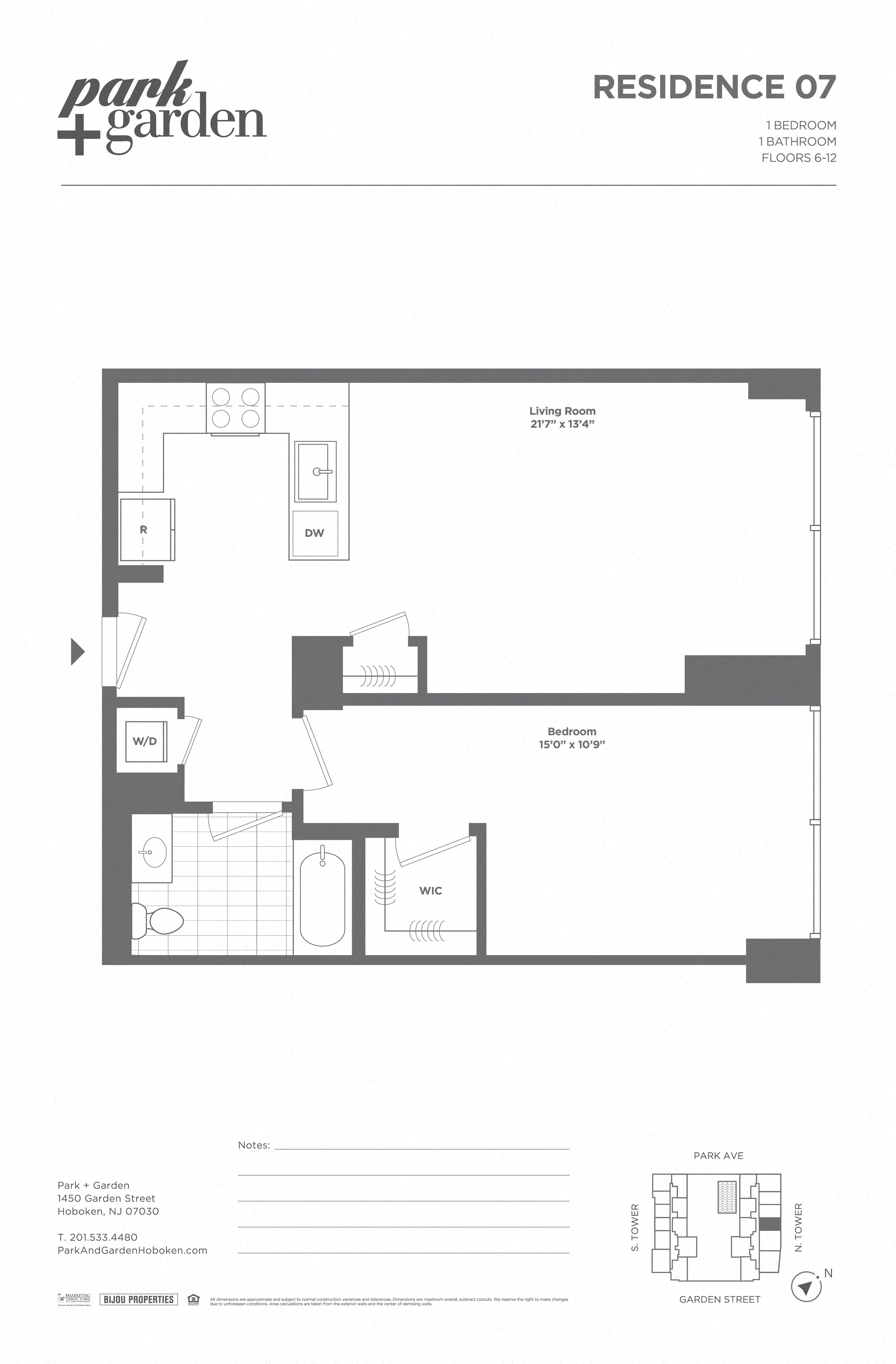 1 Bed/1 Bath floor plan