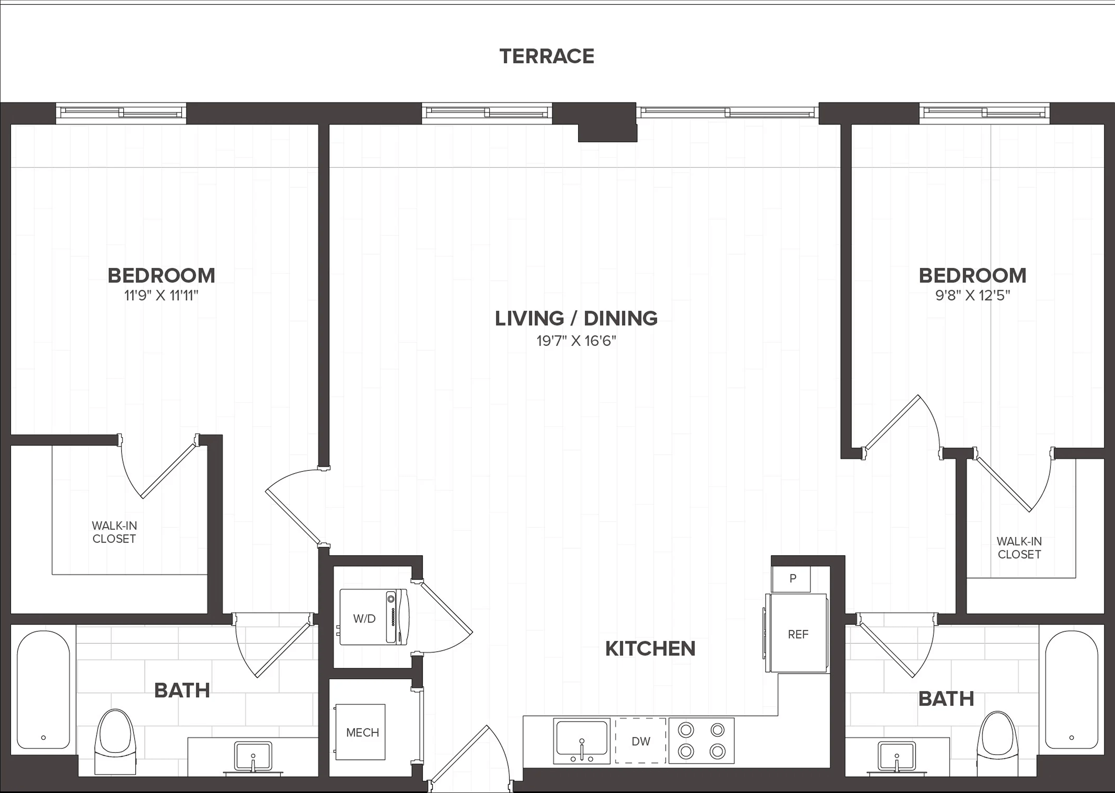2 Bed/2 Bath-B3 floor plan
