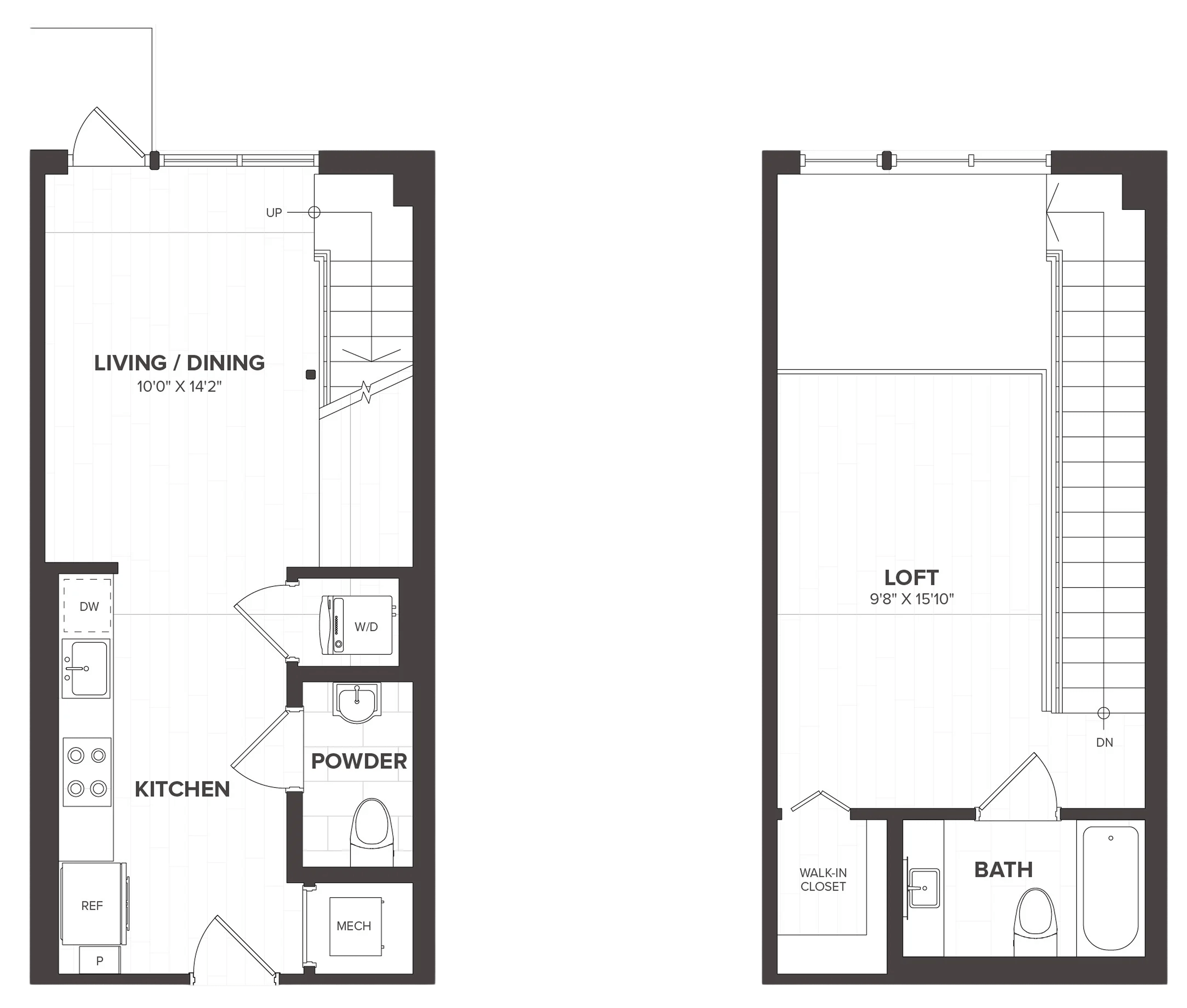 1 Bed/1 Bath Live/Work-W1 floor plan