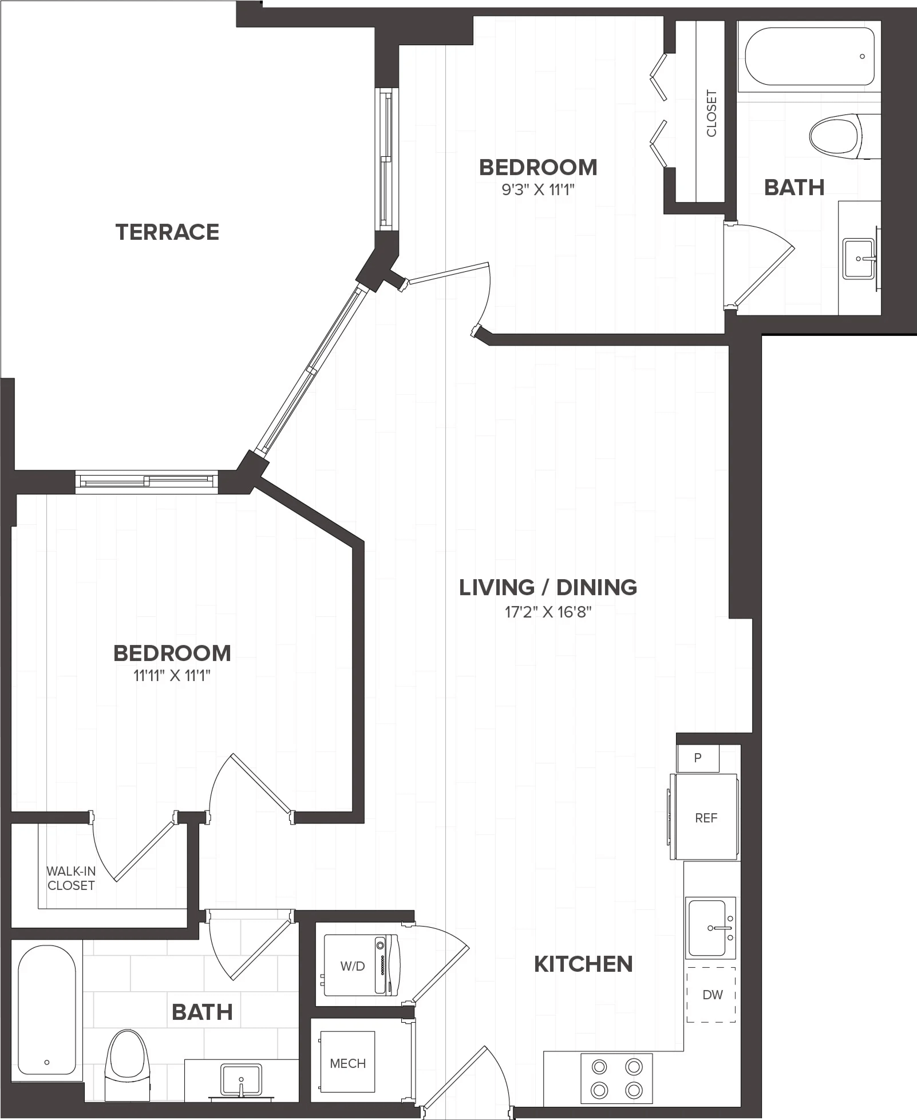 2 Bed/2 Bath-B13 floor plan