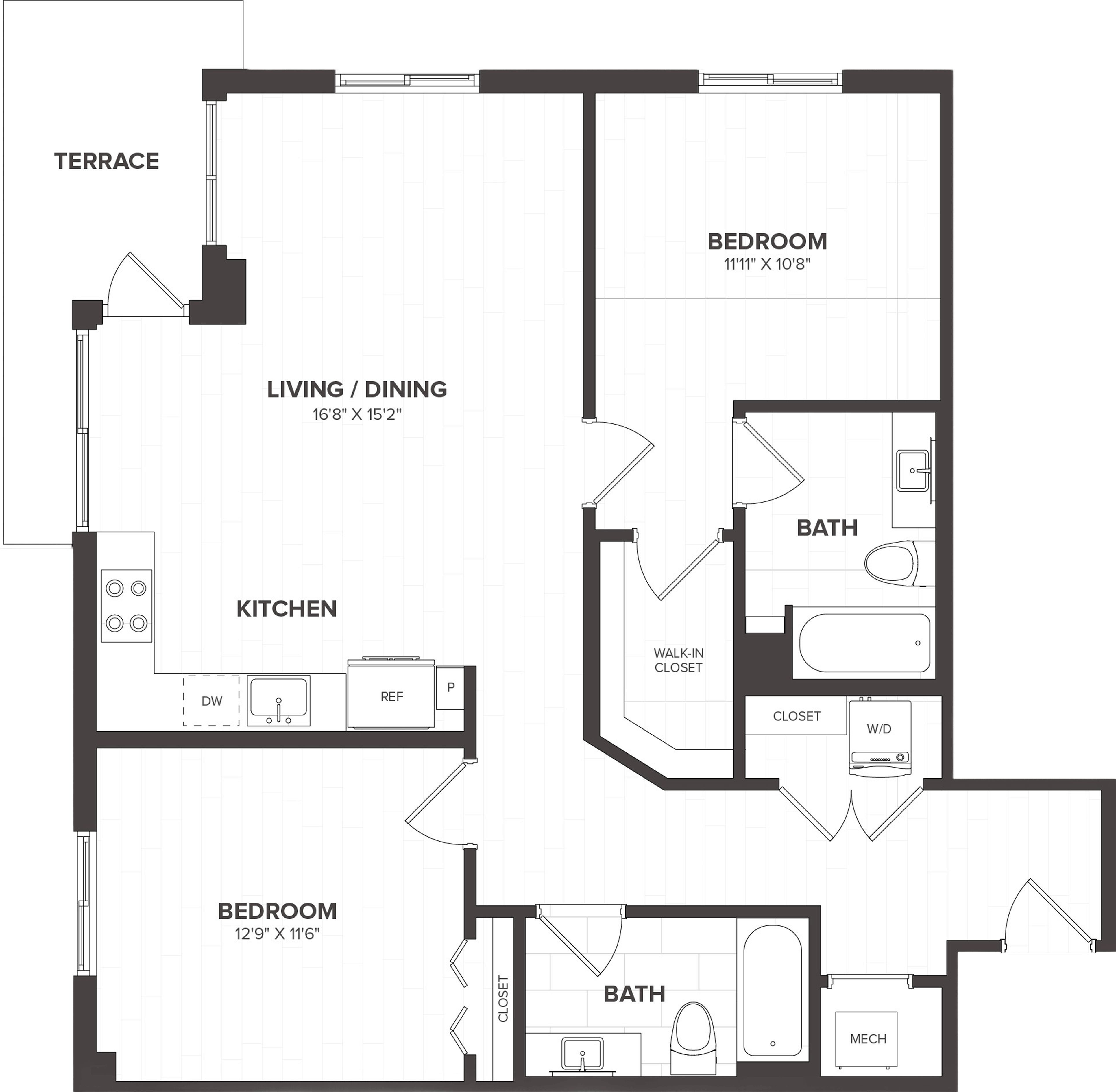 2 Bed/2 Bath-B7 floor plan