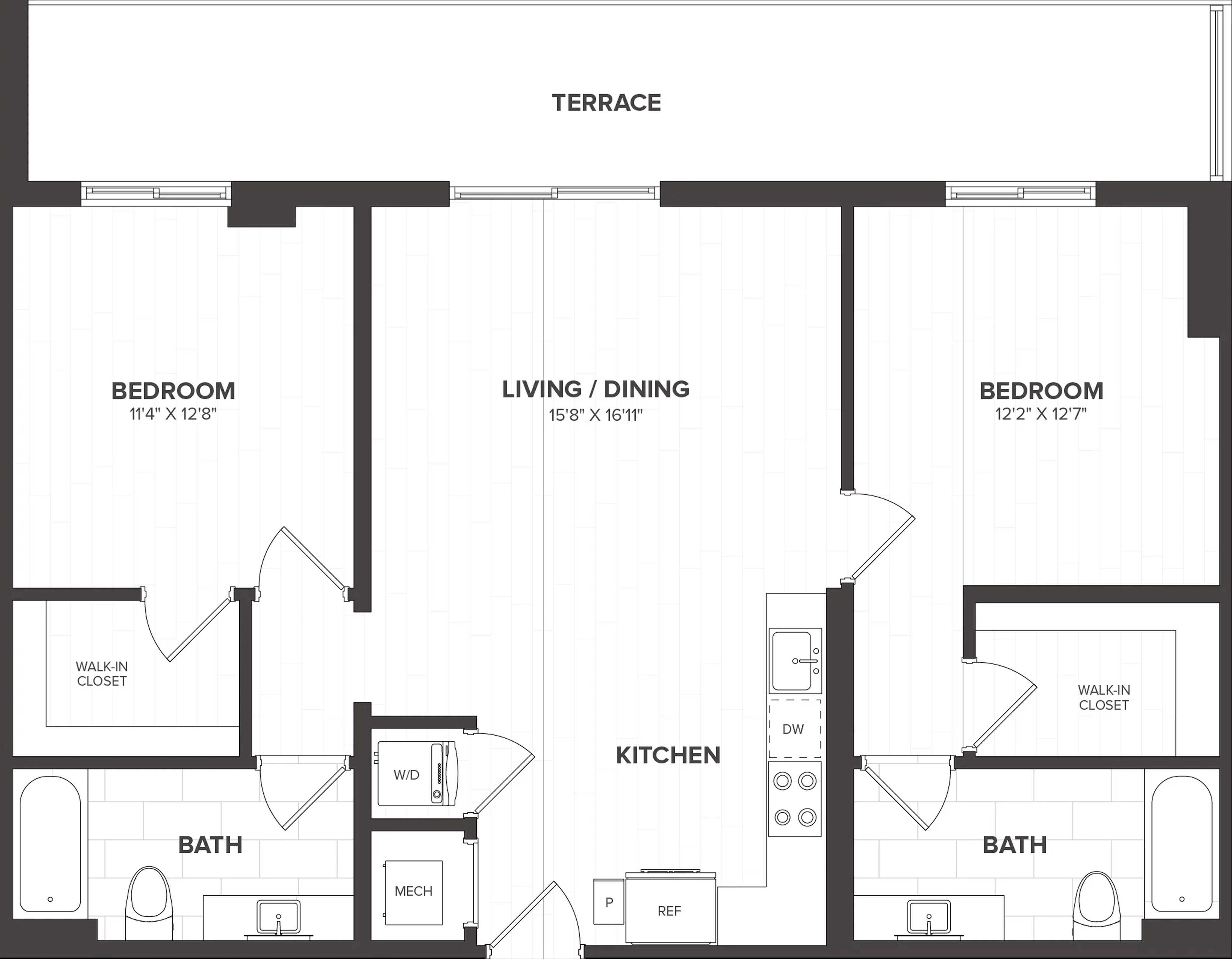 2 Bed/2 Bath-B14 floor plan