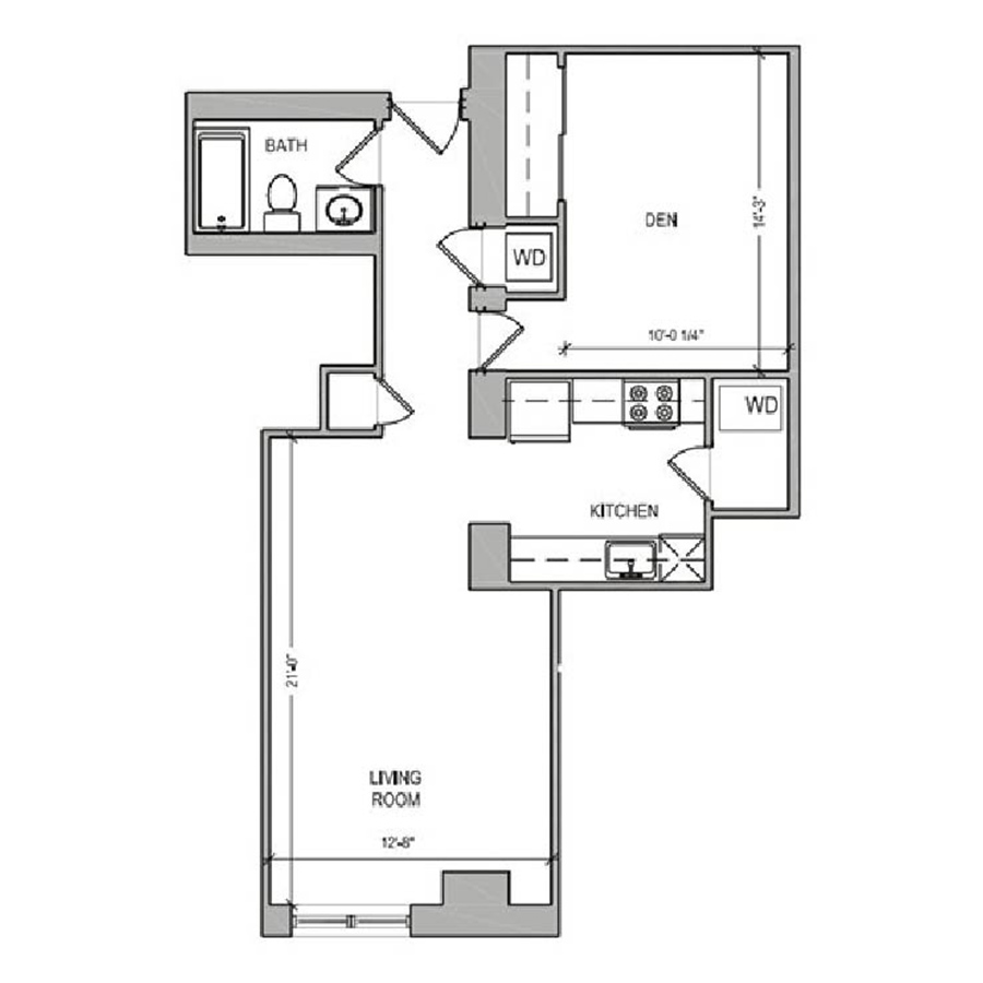 HC Studio/Den floor plan
