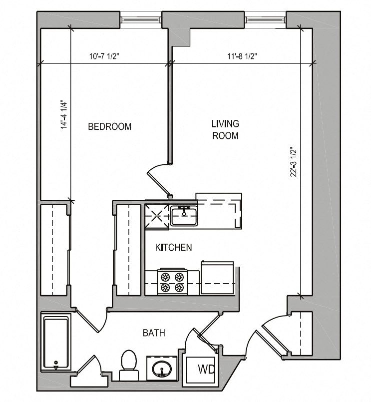 HC-15 One Bedroom floor plan