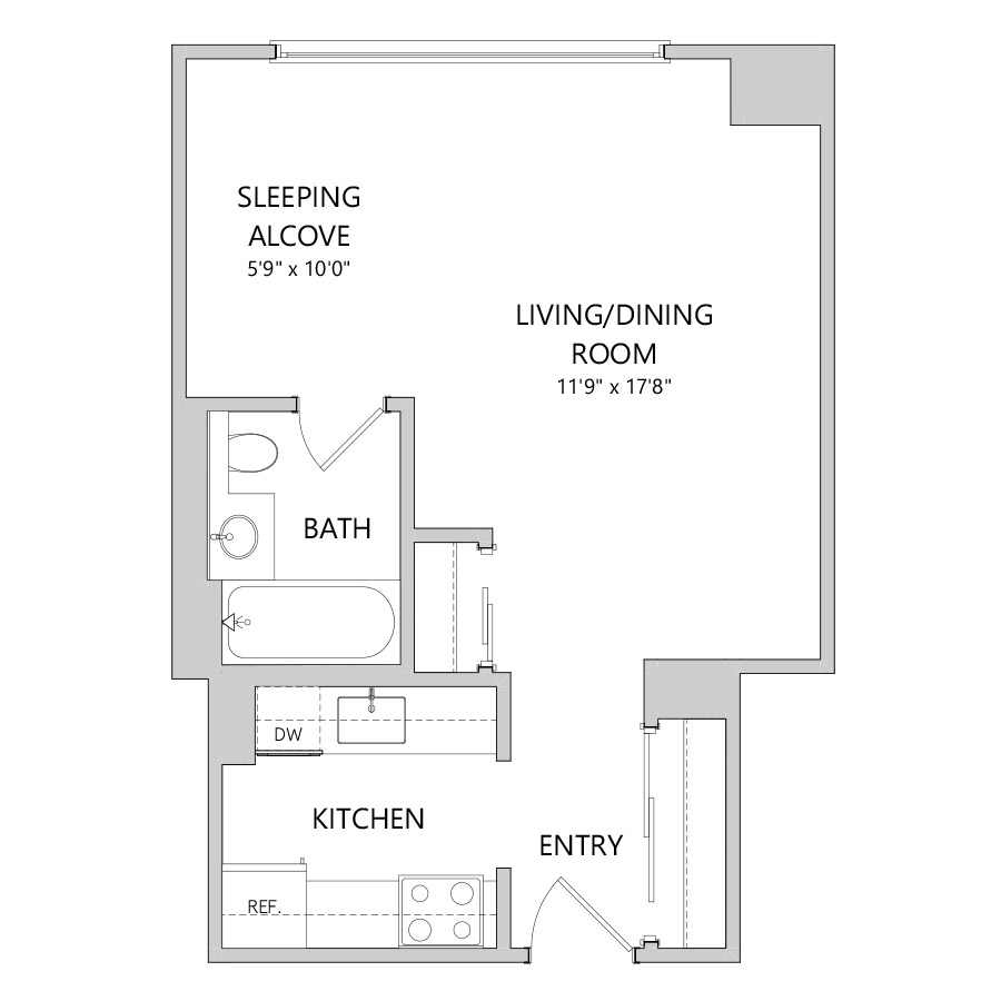 S2 - 470 SF floor plan