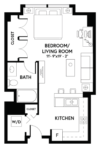 Studio - S1 AFF Income Restricted floor plan