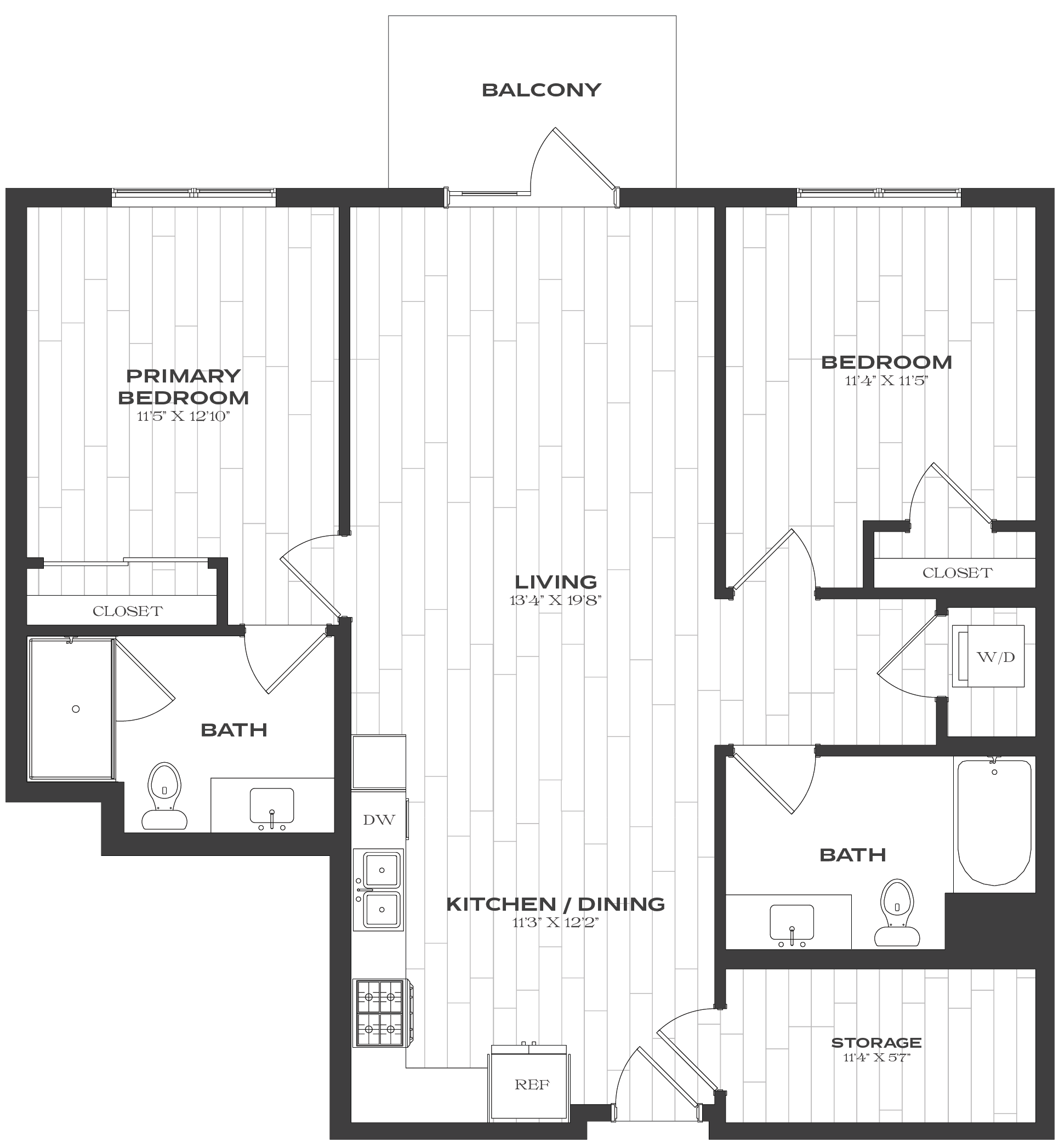 2 Bed/2 Bath-B2b floor plan