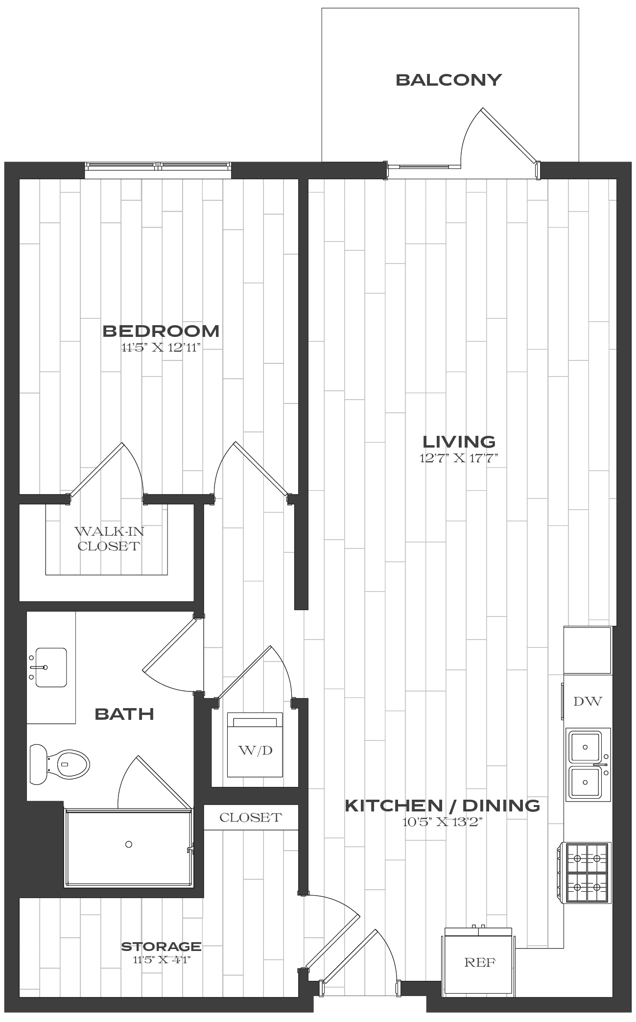 1 Bed/1 Bath-A7a floor plan