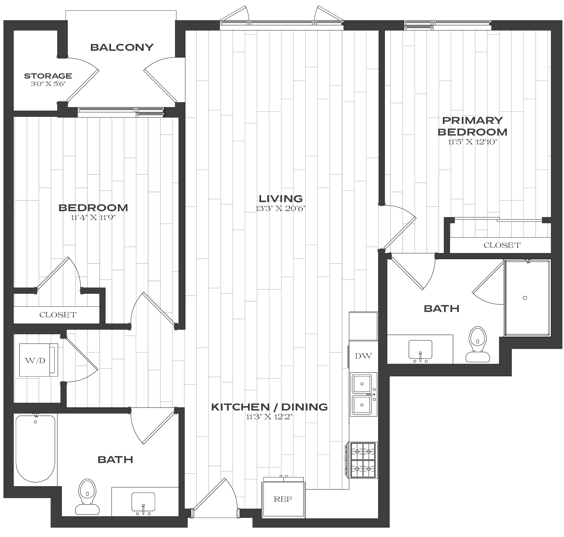 2 Bed/2 Bath-B2a floor plan