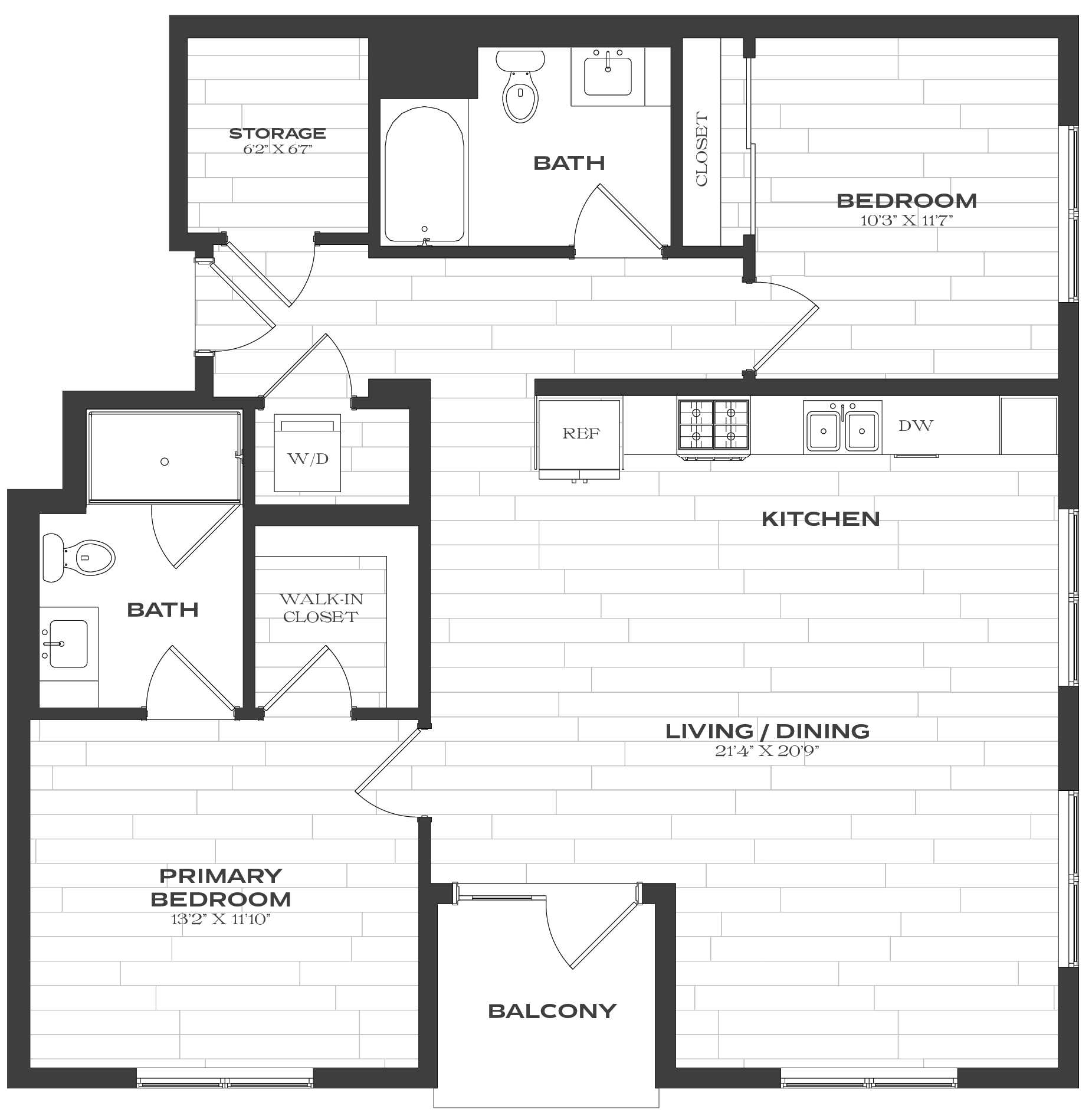 2 Bed/2 Bath-B4a floor plan