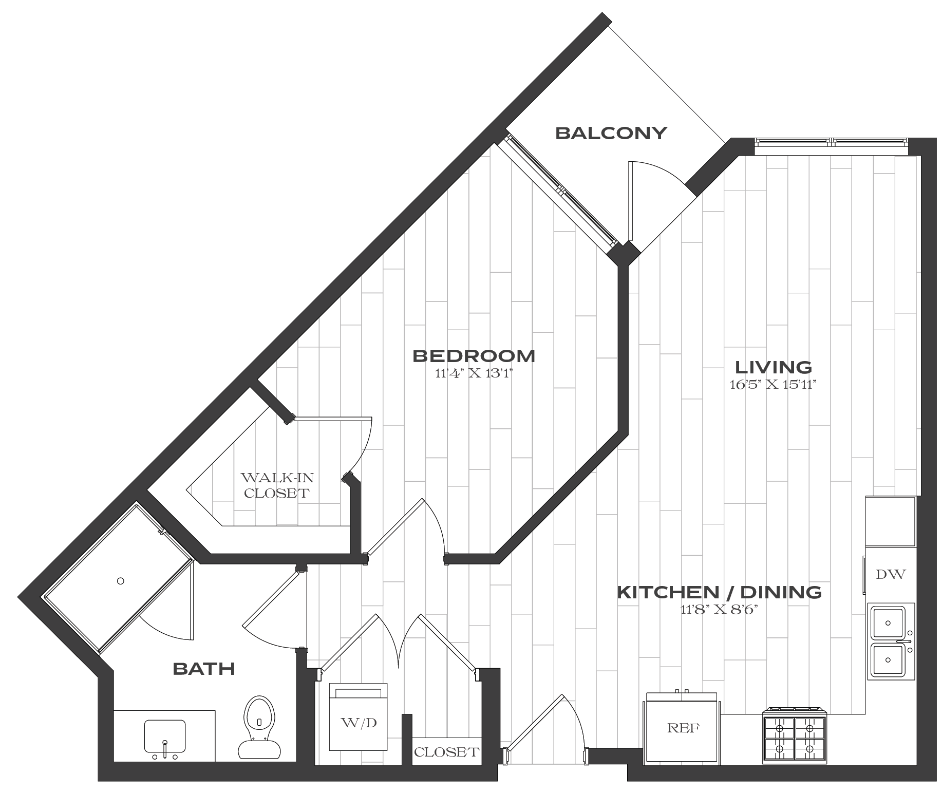 1 Bed/1 Bath-A1 floor plan