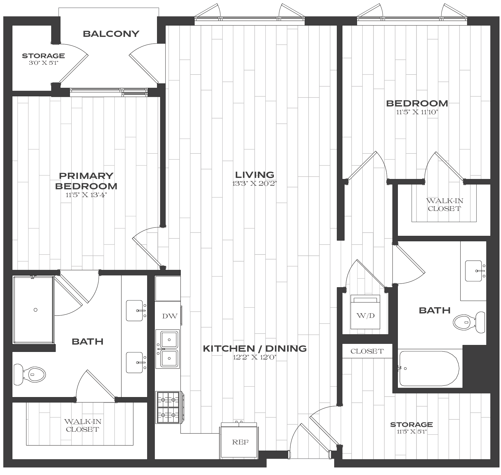 2 Bed/2 Bath-B5 floor plan