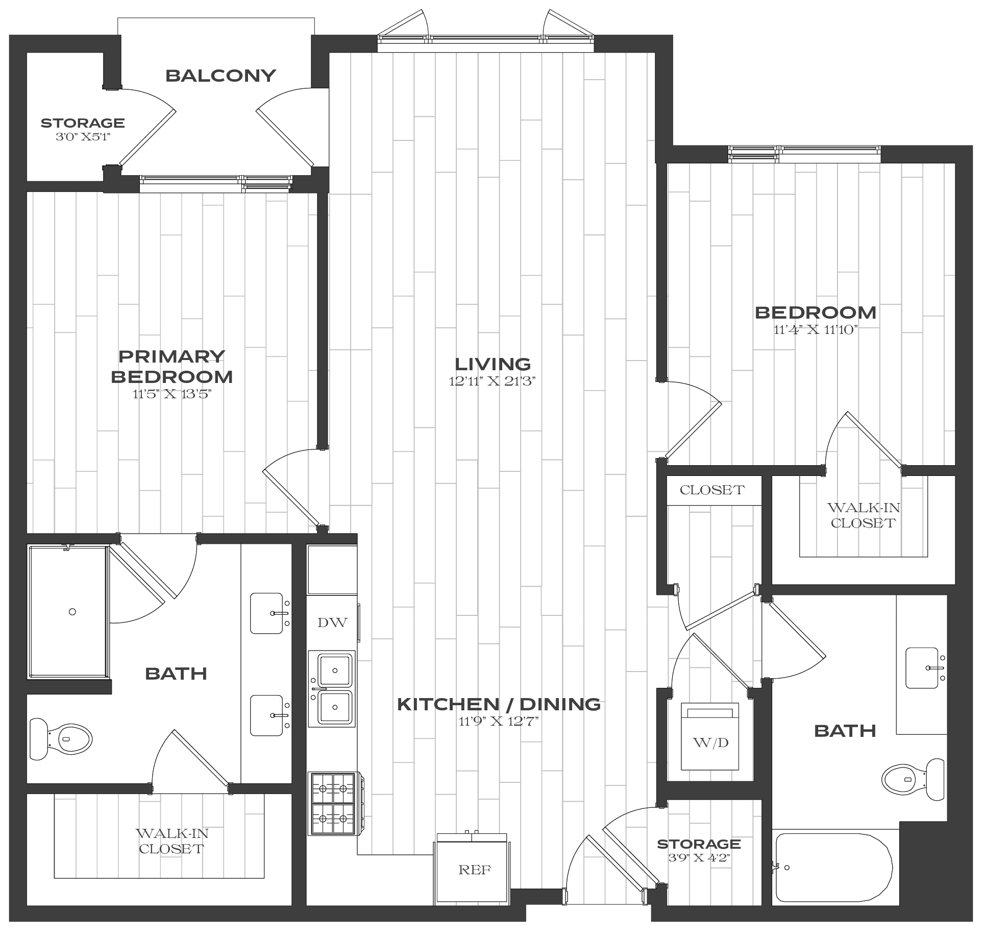 2 Bed/2 Bath-B3 floor plan