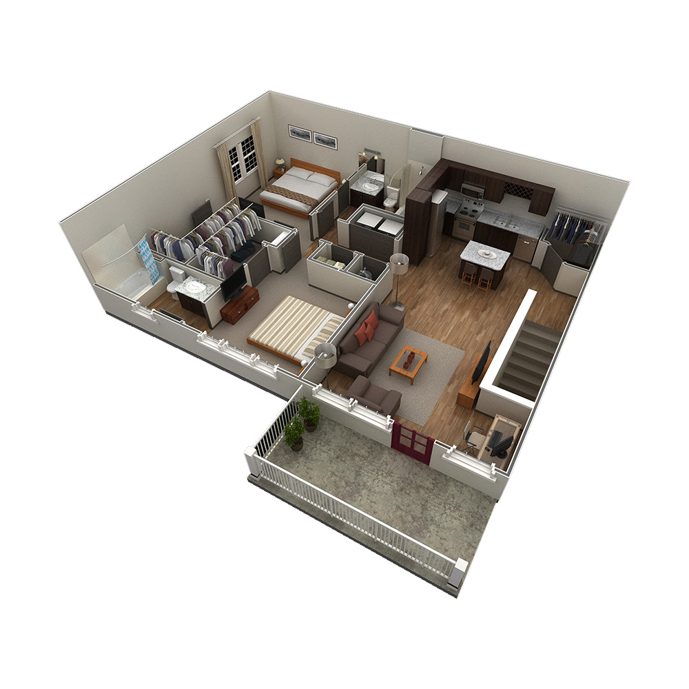 2 BR Designer Overlook floor plan