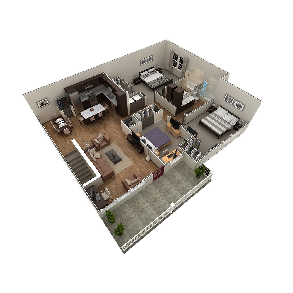 3 BR Grand Overlook floor plan