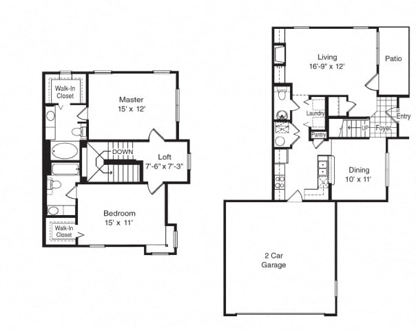 TH2  Attached Garage Included floor plan