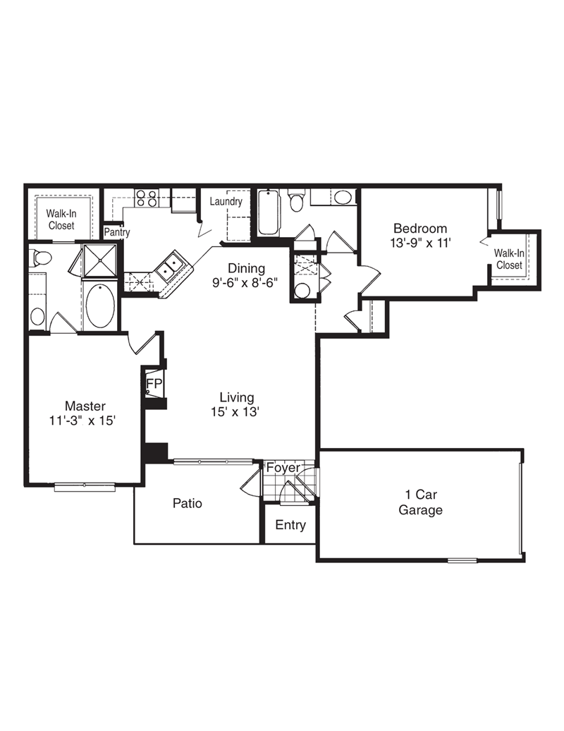 B1 Renovated Attached Garage Included floor plan