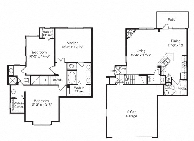 TH4 Renovated  Attached Garage Included floor plan