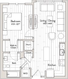 1 Bed/1 Bath-A2m1 floor plan