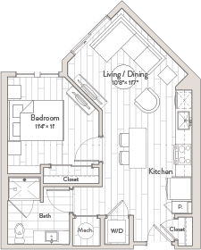 1 Bed/1 Bath-A7 floor plan