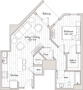 1 Bed/1 Bath-A9 floor plan