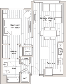 1 Bed/1 Bath-A4 floor plan