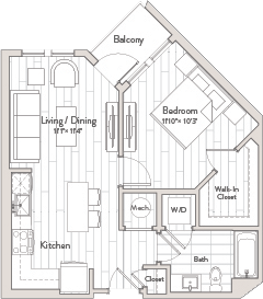 1 Bed/1 Bath-A1m1 floor plan