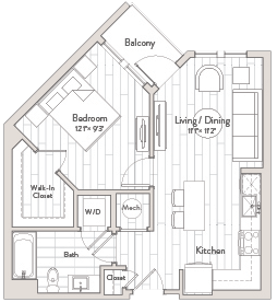 1 Bed/1 Bath-A1 floor plan