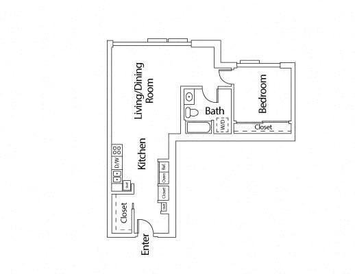 1x1 A floor plan
