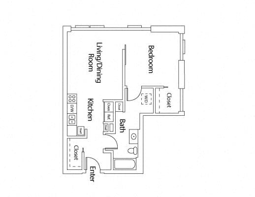 1x1 F floor plan