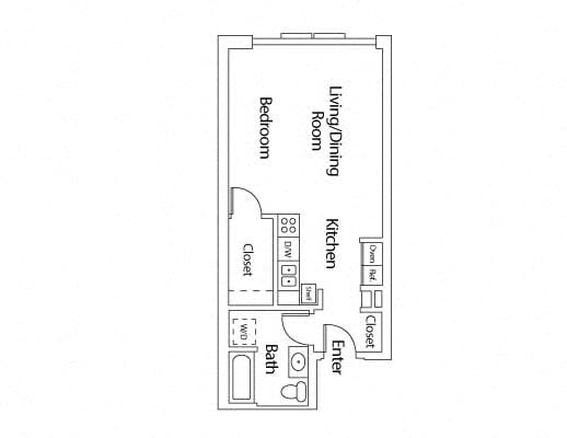 Studio A floor plan