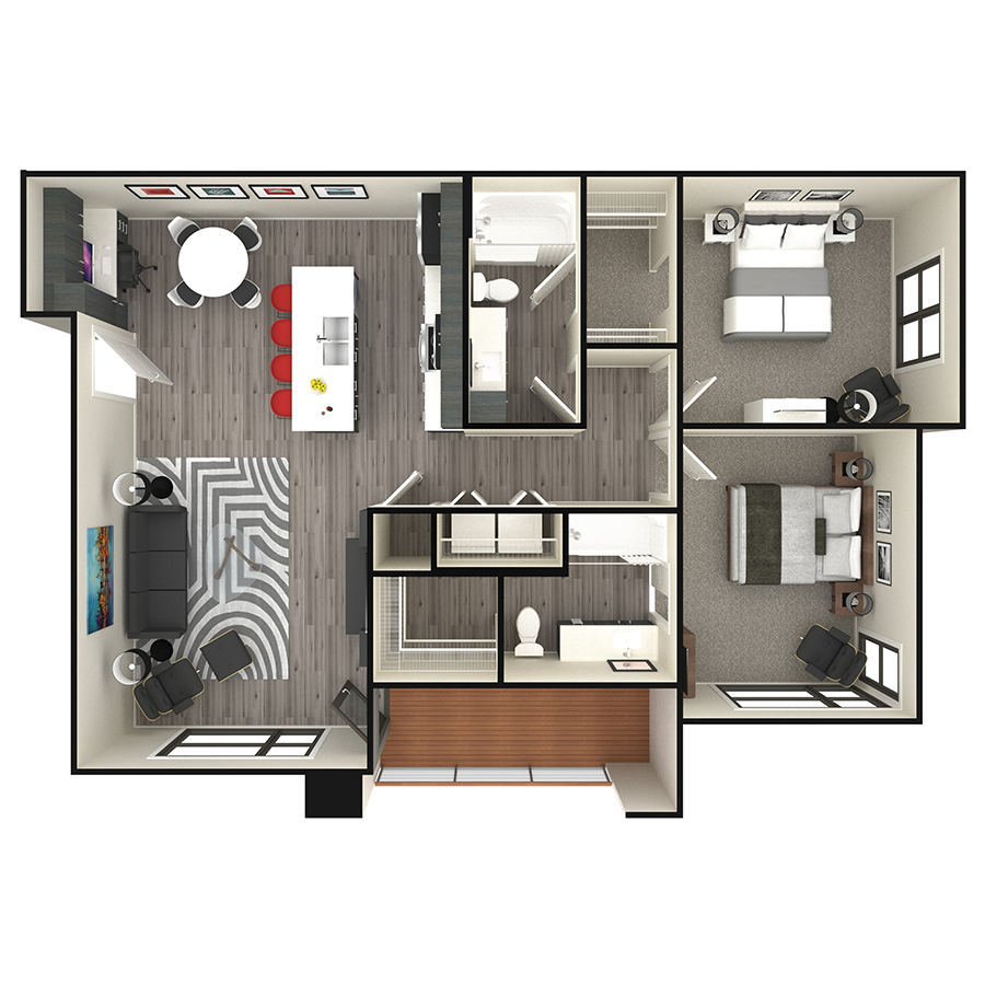 B2 - 2x2 floor plan