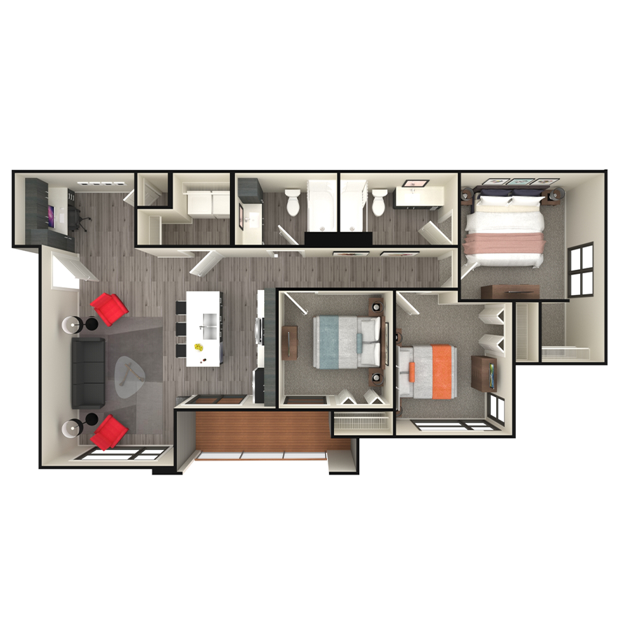 C1 - 3x2 floor plan