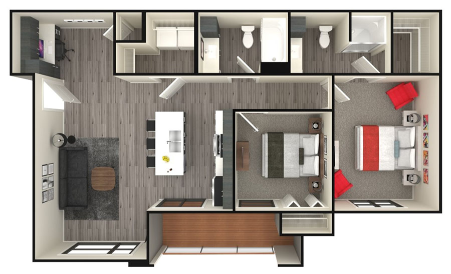 B1 - 2x2 floor plan