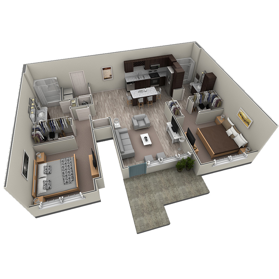 2 BR Grand Courtyard floor plan