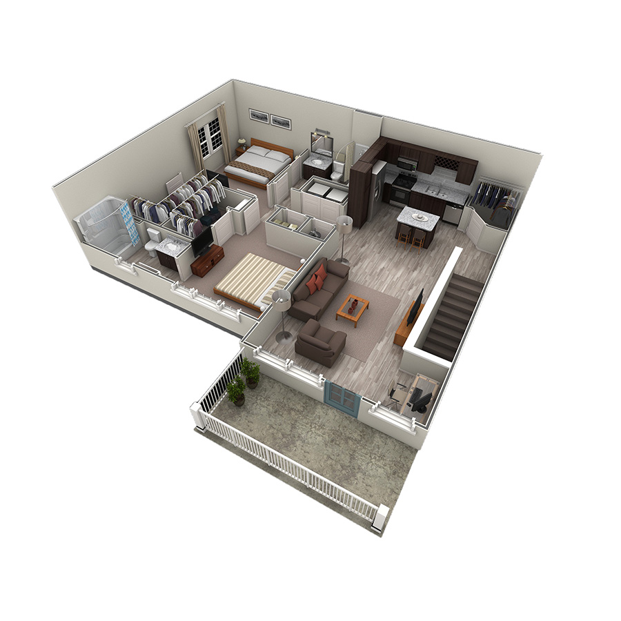 2 BR Designer Overlook floor plan