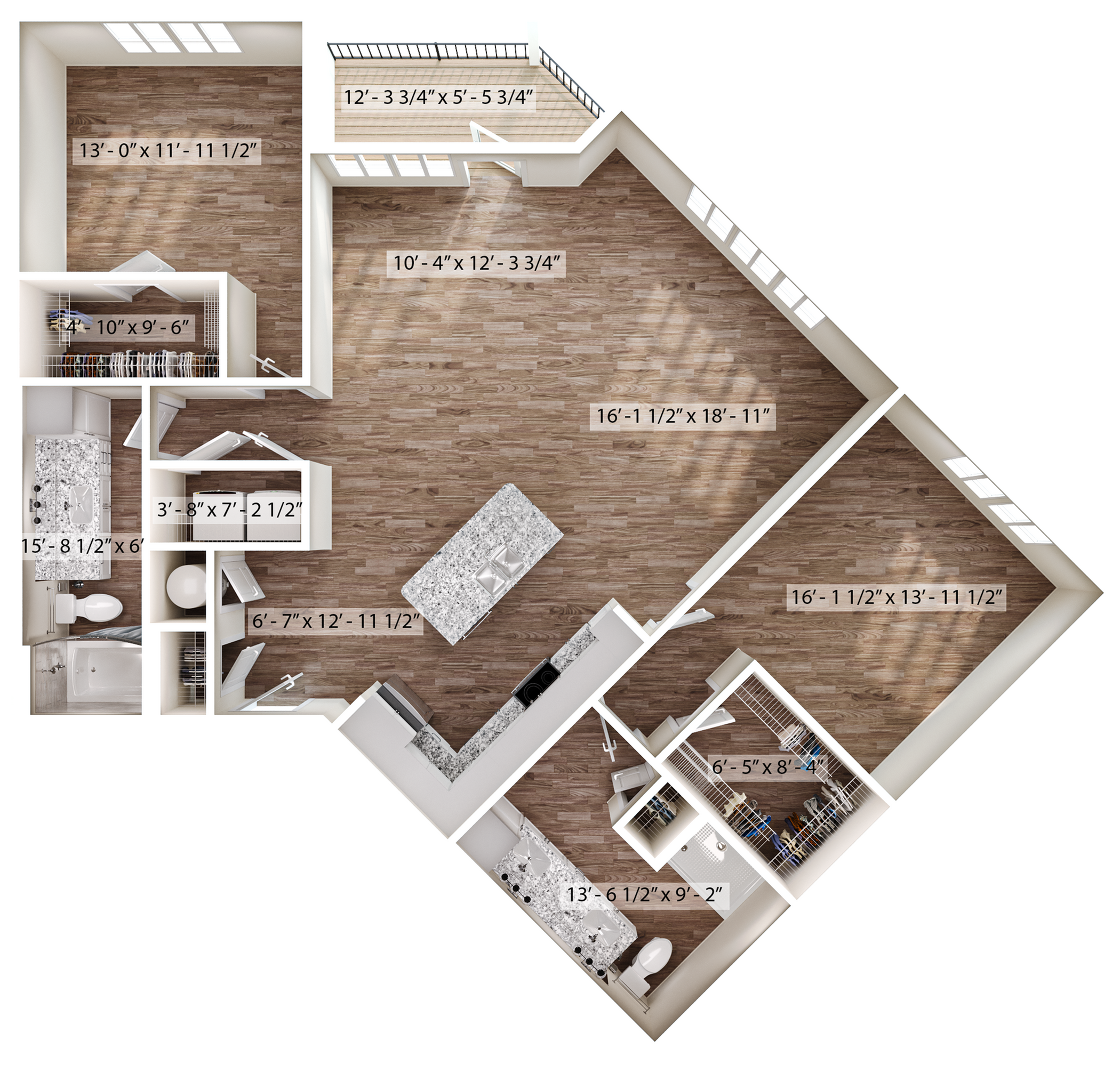 2/2 Sunset floor plan