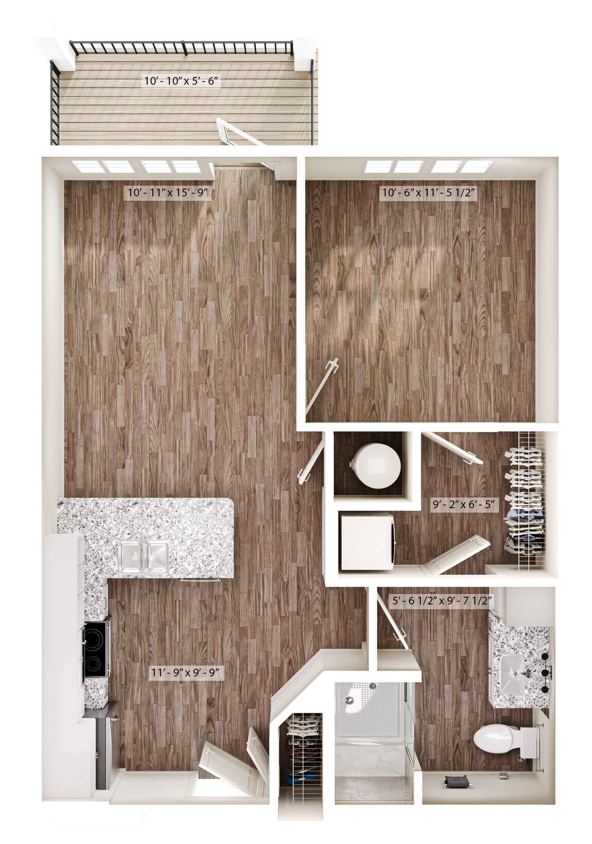 1/1 Cove floor plan