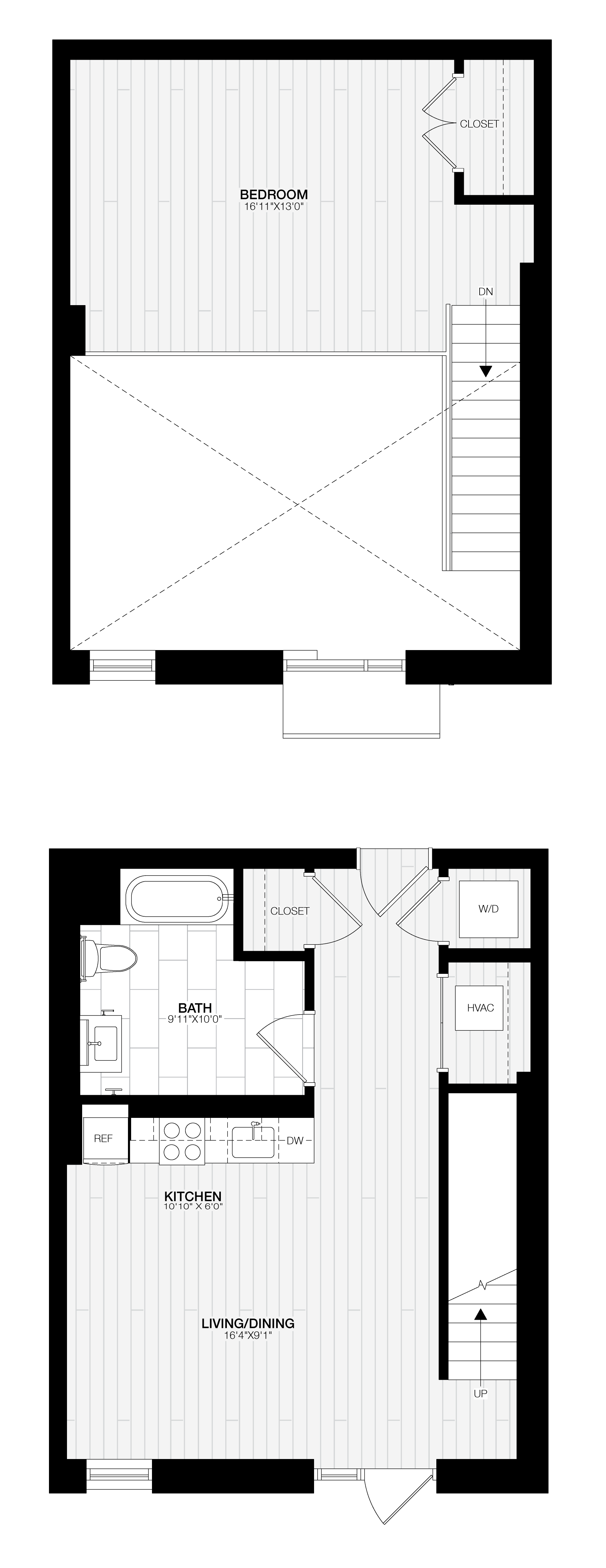 1 Bed/1 Bath JR Loft-B1-G floor plan