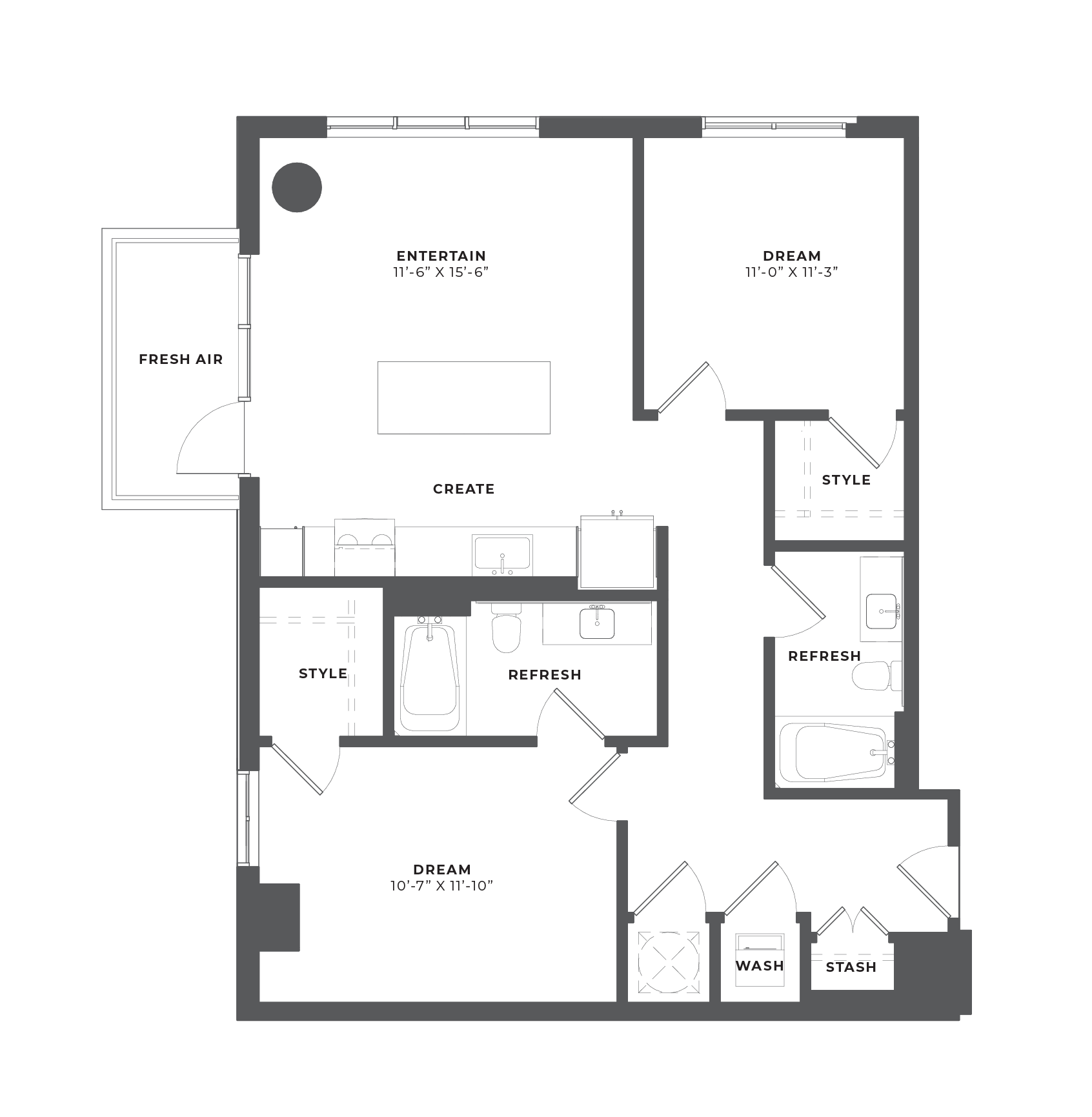 2 Bed/2 Bath-BHJ1 floor plan